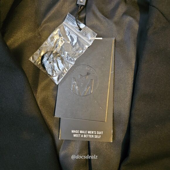 Mage Male Three-Piece Suit Black Men's Size Large - Picture 16 of 16